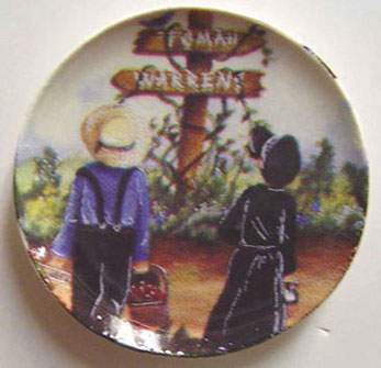 Dollhouse Miniature Amish People Platter
